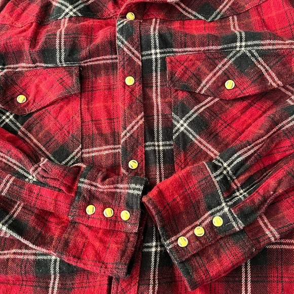 Red‎ Plaid Men's Shirt flannel - Picture 8 of 10
